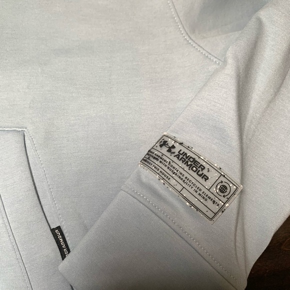 UNDER ARMOR SUMMIT KNIT CREW PULLOVER UNISEX ADULTS SIZE MEDIUM LIGHT BLUE - Picture 4 of 9